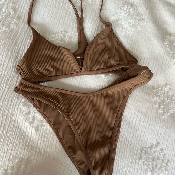 NEW PacSun Ribbed Racerback & High Waisted Bikini - Picture 2 of 3